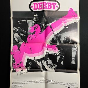 Derby 1971 One Sheet Movie Poster Roller Derby, Sports, Roller Skating, Skater